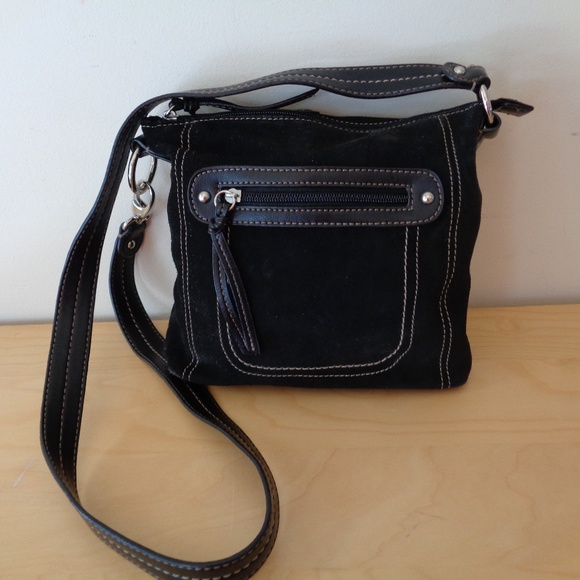 a.n.a Handbags - a.n.a. Black Suede Crossbody Handbag